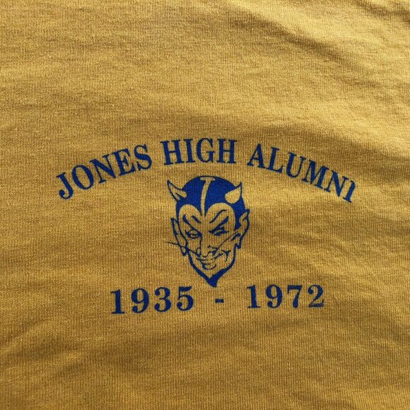 Fruit Of The Loom Mens Jones High Alumni T-Shirt XXXL Yellow Short Sleeve Casual - Picture 7 of 12